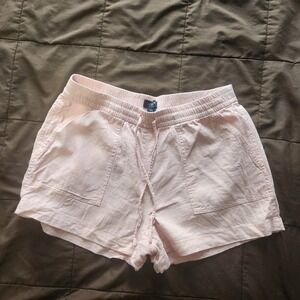 J Crew Womens Pink Shorts SZ XS Seaside Linen Blend Elastic Waist Beach Preppy